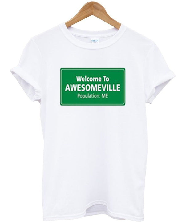 welcome to awesomeville t-shirt Hoodie, Sweatshirt | PureTeeCo.com