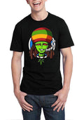 Psychedelic Rasta Alien Black Half Sleeve T-Shirt Hoodie, Sweatshirt | PureTeeCo.com
