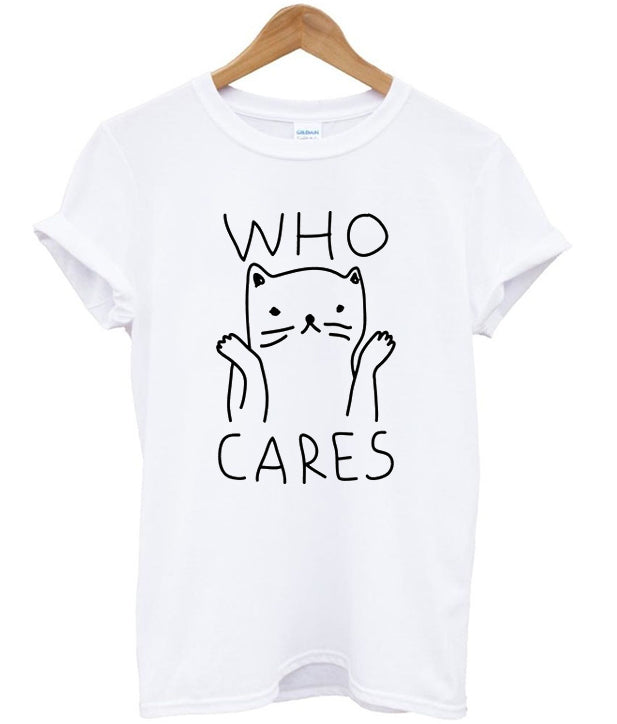 who cares cat t-shirt Hoodie, Sweatshirt | PureTeeCo.com