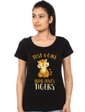 Just A Girl Who Loves Tigers Cute Tiger Girl T-Shirt Hoodie, Sweatshirt | PureTeeCo.com