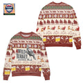 Wild Turkey Bourbon Snowflake Pattern Ugly Christmas Sweater