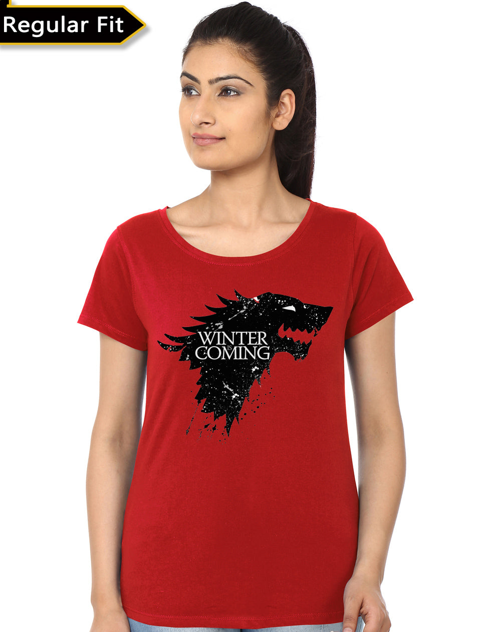 Winter Is Coming Girls Red T-Shirt Style001 Hoodie, Sweatshirt | PureTeeCo.com