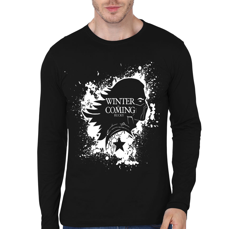 Winter IS Coming Black Full Sleeve Tee Hoodie, Sweatshirt | PureTeeCo.com