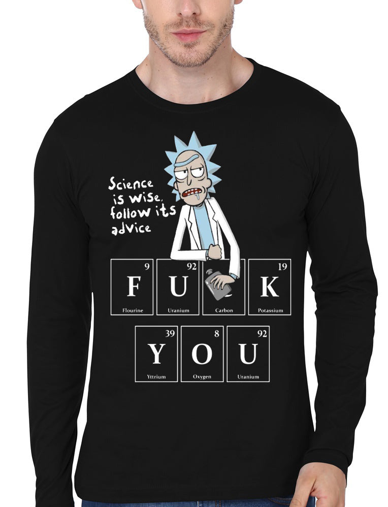 Follow Science Advice Full Sleeve Black T-Shirt Hoodie, Sweatshirt | PureTeeCo.com