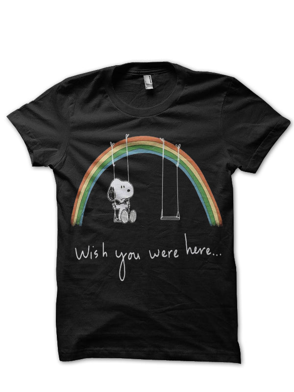 Wish You Were Here Black Half Sleeve T-Shirt Hoodie, Sweatshirt | PureTeeCo.com