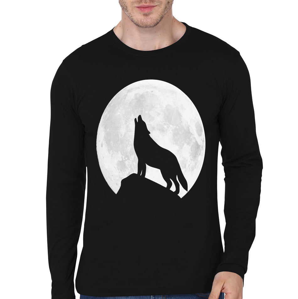Wolf Black Full Sleeve Tee Hoodie, Sweatshirt | PureTeeCo.com