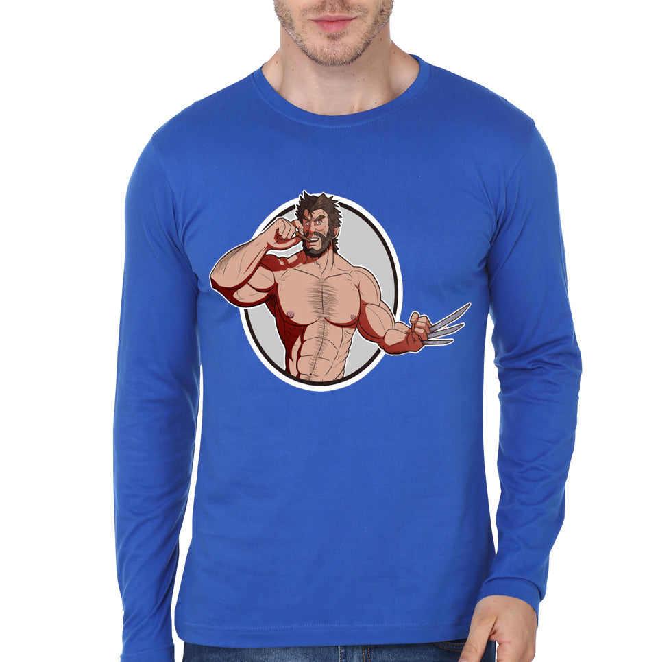 Wolverine Blue Full Sleeve Tee Hoodie, Sweatshirt | PureTeeCo.com
