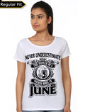 Never Underestimate The Power Of A Woman Born In June T-Shirt Hoodie, Sweatshirt | PureTeeCo.com
