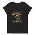 Never Stop Growing Women's V-Neck Tee Hoodie, Sweatshirt | PureTeeCo.com (Image 1)