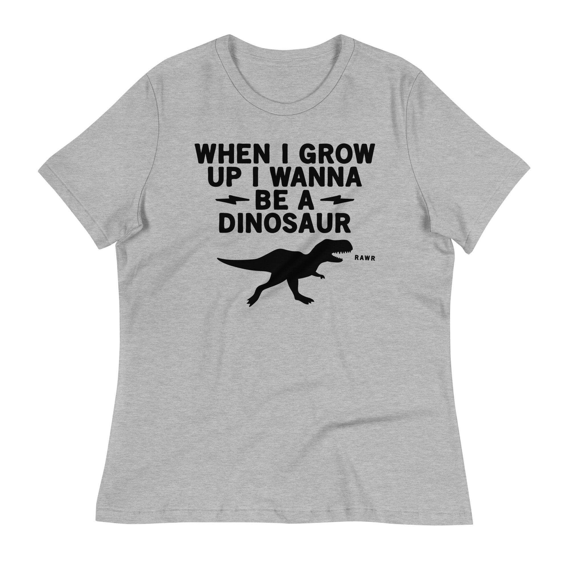 When I Grow Up I Wanna Be A Dinosaur Women's Signature Tee Hoodie, Sweatshirt | PureTeeCo.com (Image 3)