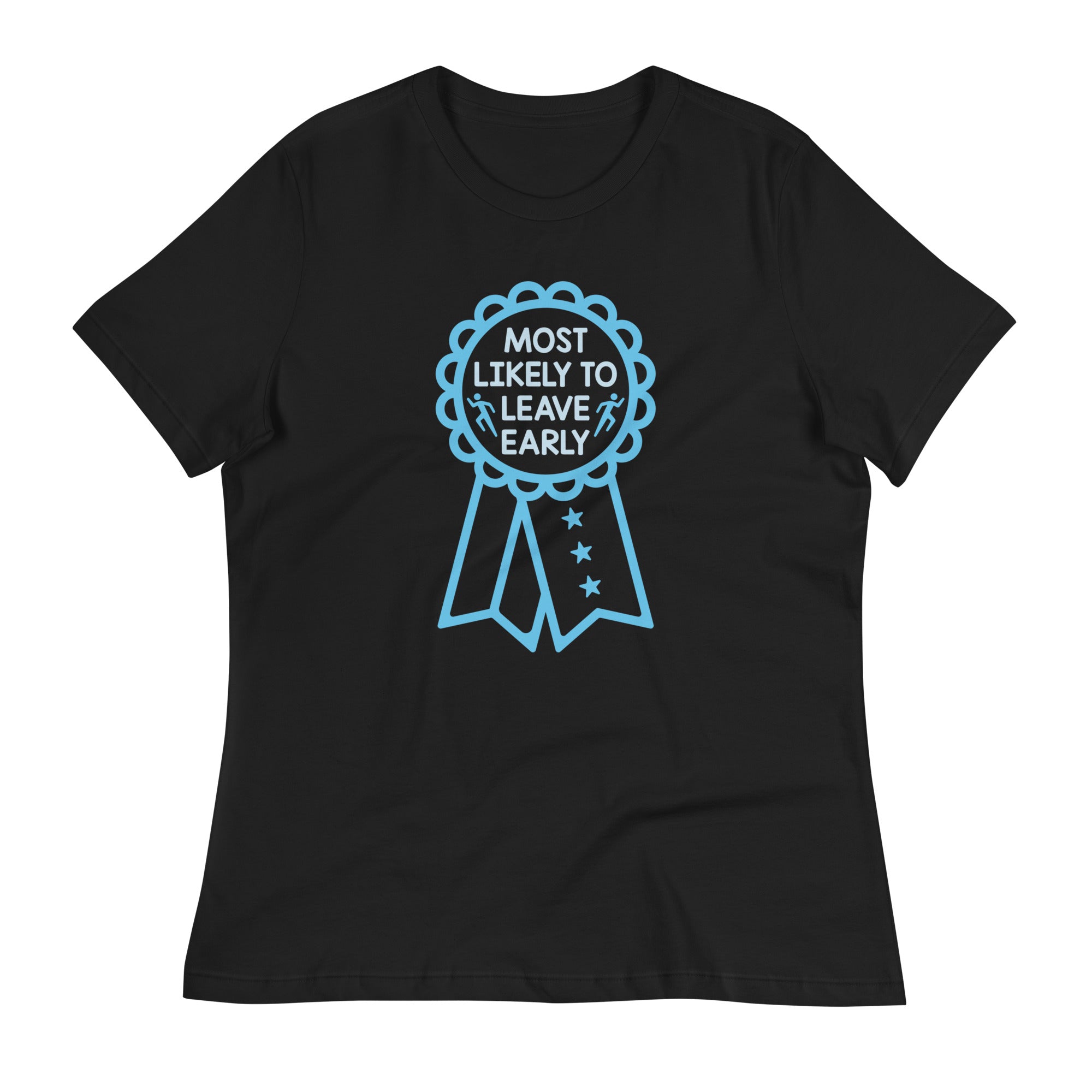 Most Likely To Leave Early Women's Signature Tee Hoodie, Sweatshirt | PureTeeCo.com (Image 1)