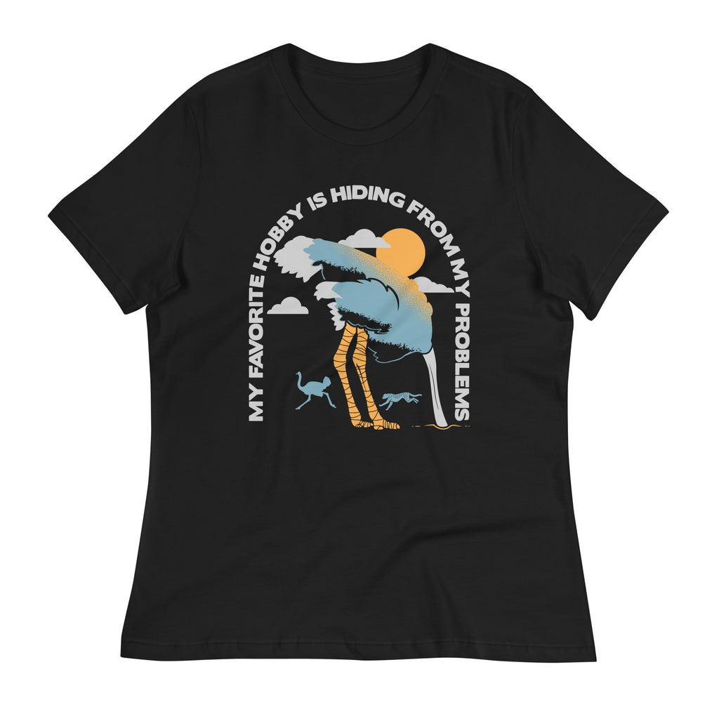 My Favorite Hobby Is Hiding From My Problems Women's Signature Tee Hoodie, Sweatshirt | PureTeeCo.com (Image 1)