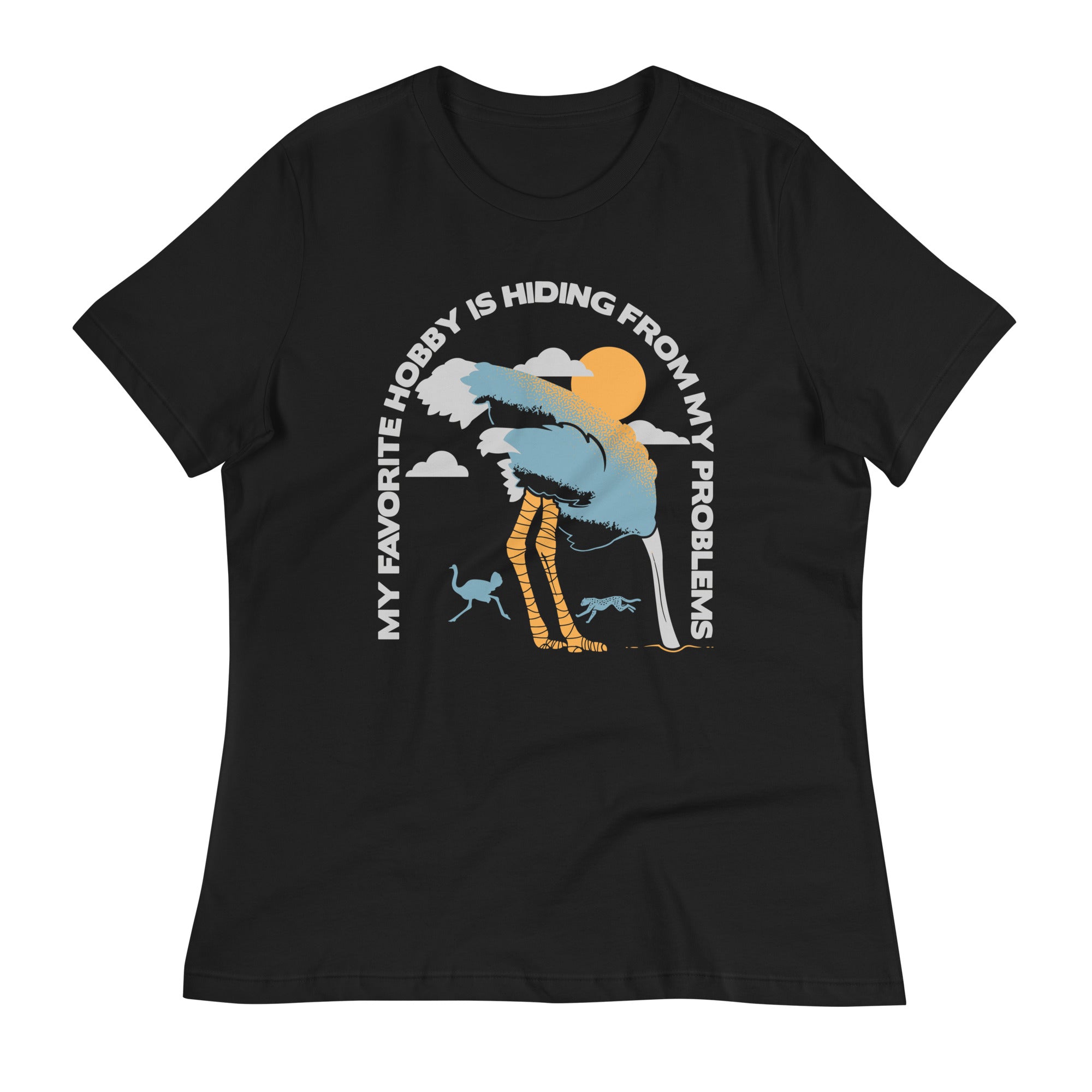 My Favorite Hobby Is Hiding From My Problems Women's Signature Tee Hoodie, Sweatshirt | PureTeeCo.com (Image 1)