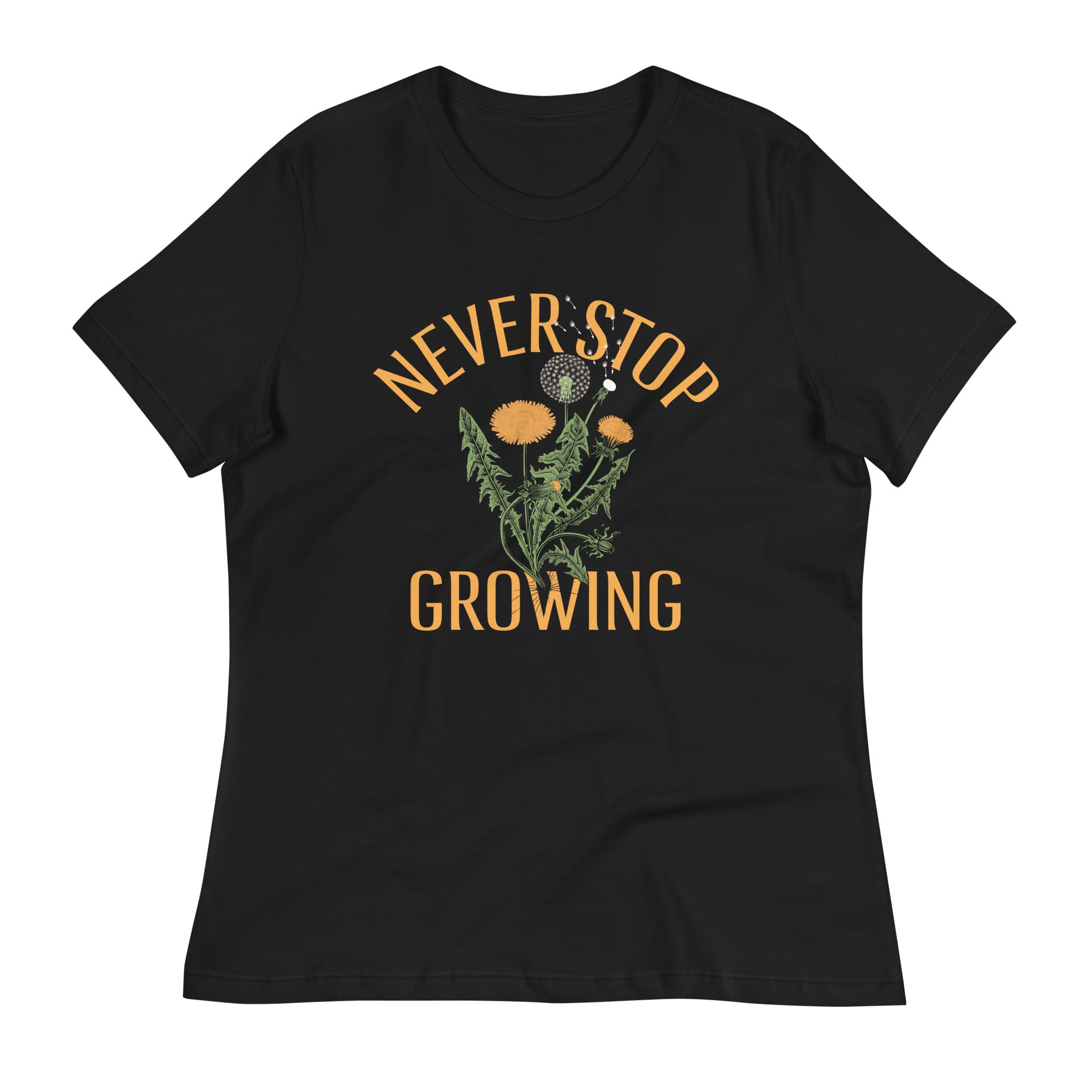 Never Stop Growing Women's Signature Tee Hoodie, Sweatshirt | PureTeeCo.com (Image 3)