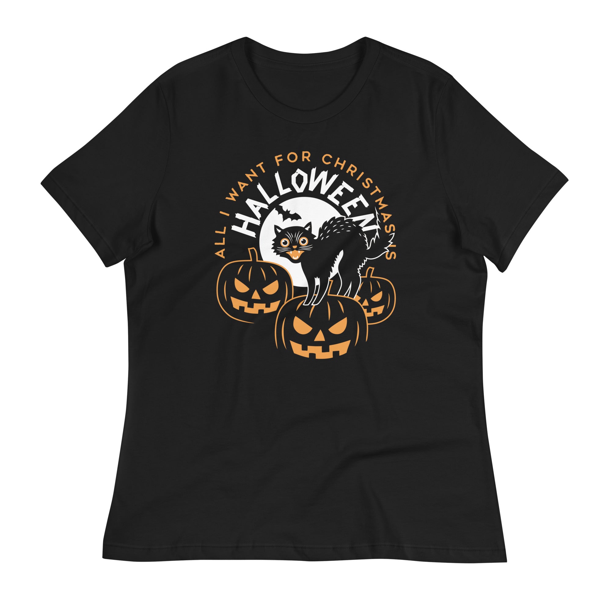 All I Want For Christmas Is Halloween Women's Signature Tee Hoodie, Sweatshirt | PureTeeCo.com (Image 1)