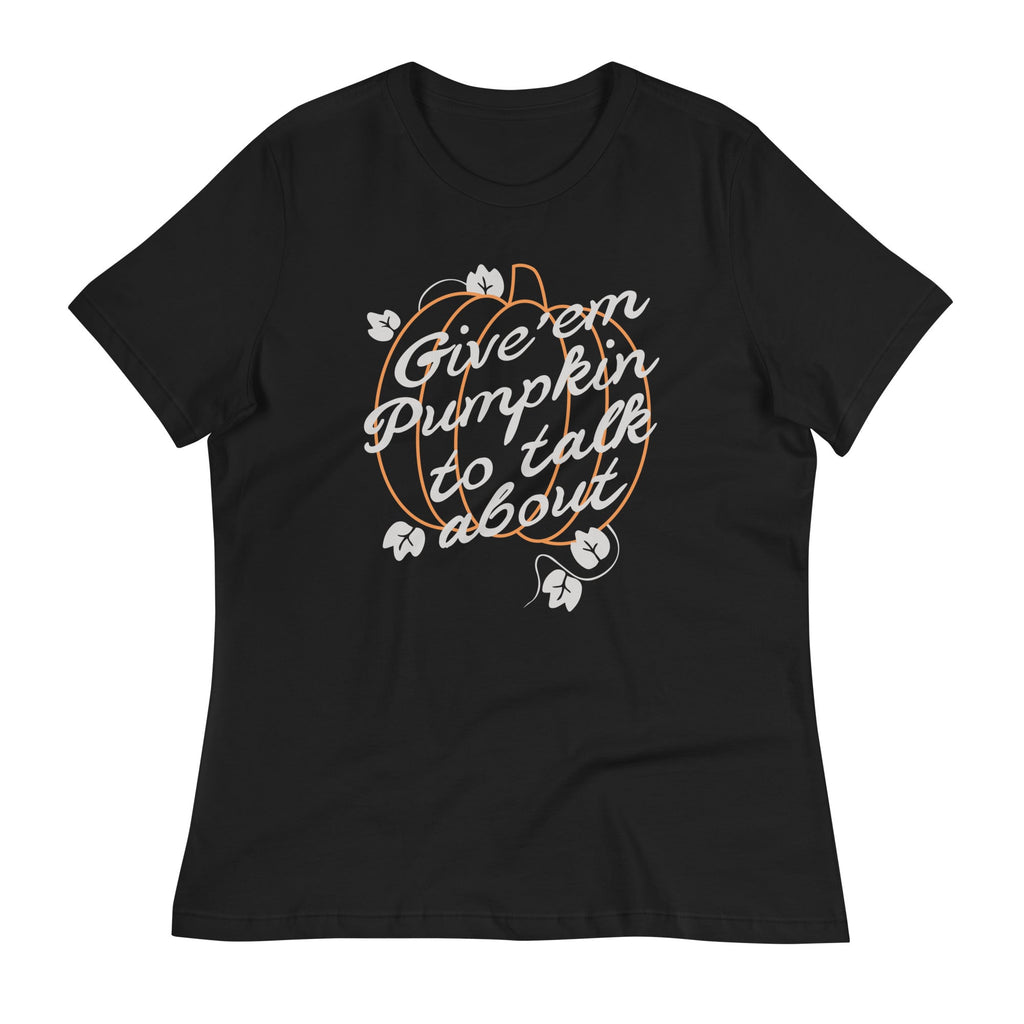 Give 'em Pumpkin To Talk About Women's Signature Tee Hoodie, Sweatshirt | PureTeeCo.com (Image 3)