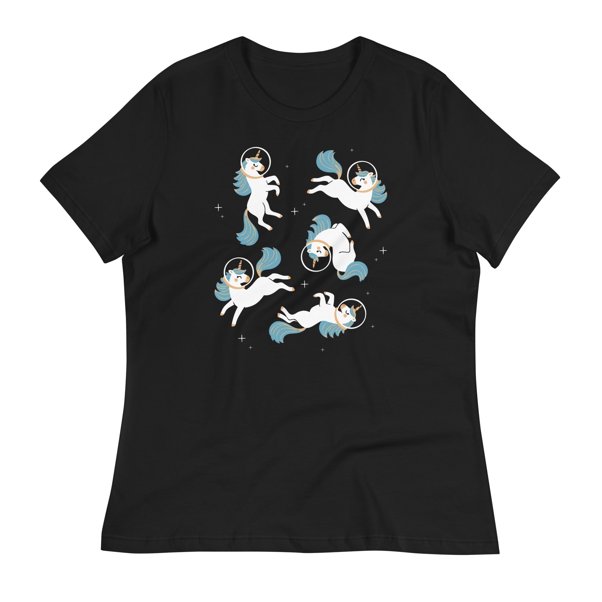 Unicorns In Space Women's Signature Tee Hoodie, Sweatshirt | PureTeeCo.com (Image 1)