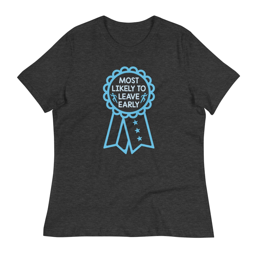 Most Likely To Leave Early Women's Signature Tee Hoodie, Sweatshirt | PureTeeCo.com (Image 3)