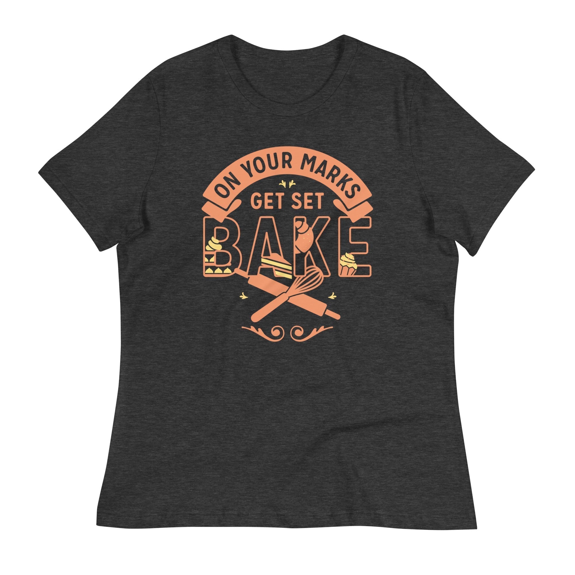On Your Marks Get Set Bake Women's Signature Tee Hoodie, Sweatshirt | PureTeeCo.com (Image 1)