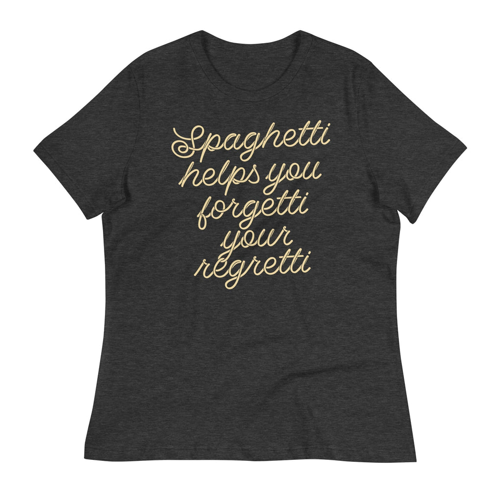 Spaghetti Helps You Forgetti Your Regretti Women's Signature Tee Hoodie, Sweatshirt | PureTeeCo.com (Image 1)