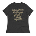 Spaghetti Helps You Forgetti Your Regretti Women's Signature Tee Hoodie, Sweatshirt | PureTeeCo.com (Image 1)
