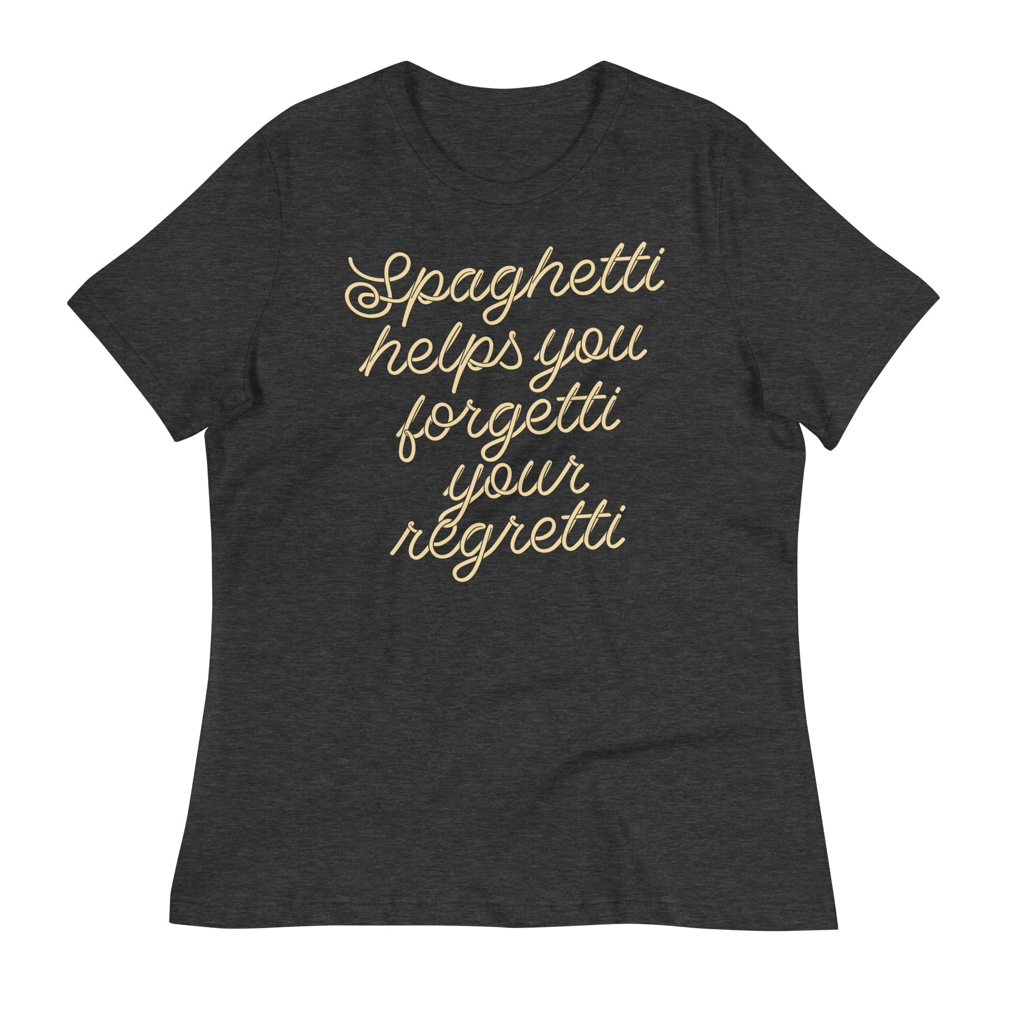Spaghetti Helps You Forgetti Your Regretti Women's Signature Tee Hoodie, Sweatshirt | PureTeeCo.com (Image 1)