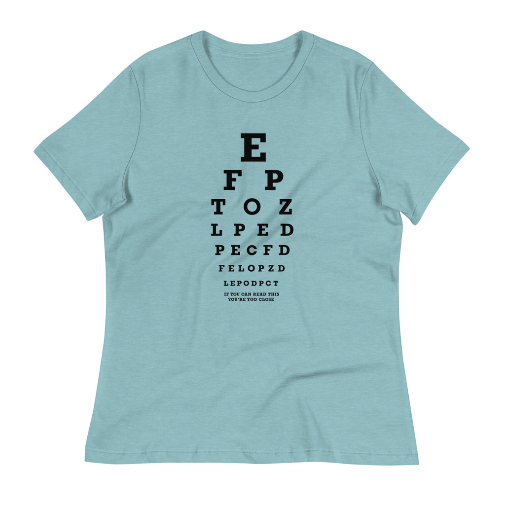 Too Close Eye Chart Women's Signature Tee Hoodie, Sweatshirt | PureTeeCo.com (Image 4)