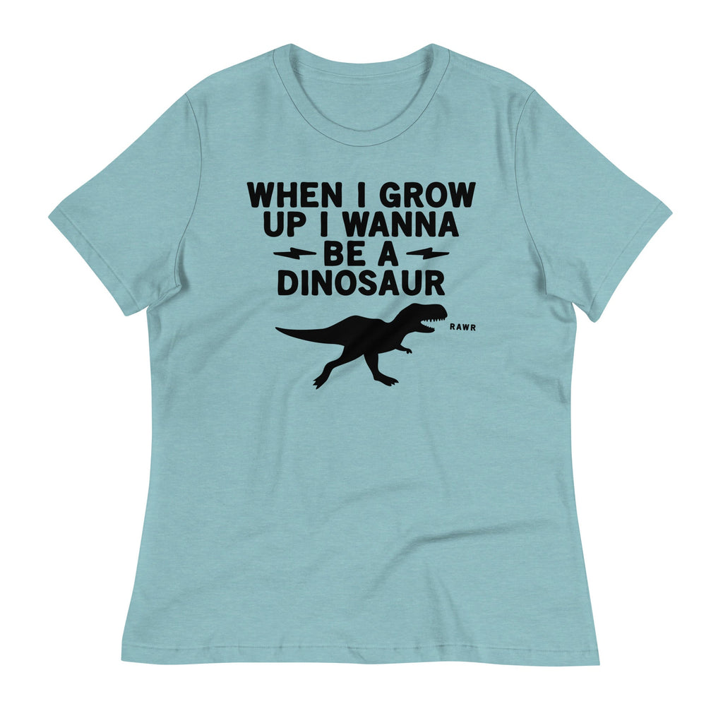 When I Grow Up I Wanna Be A Dinosaur Women's Signature Tee Hoodie, Sweatshirt | PureTeeCo.com (Image 1)