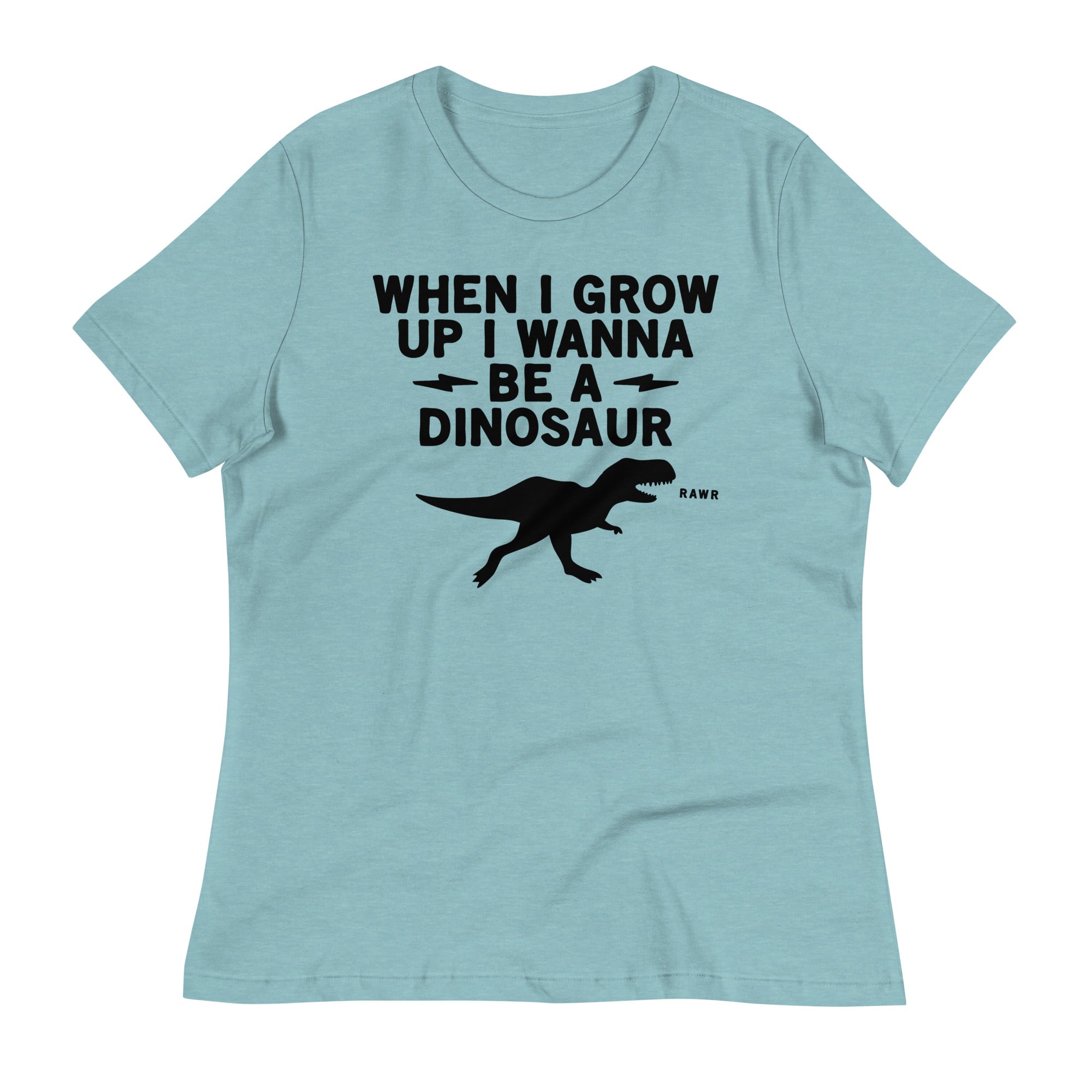 When I Grow Up I Wanna Be A Dinosaur Women's Signature Tee Hoodie, Sweatshirt | PureTeeCo.com (Image 1)
