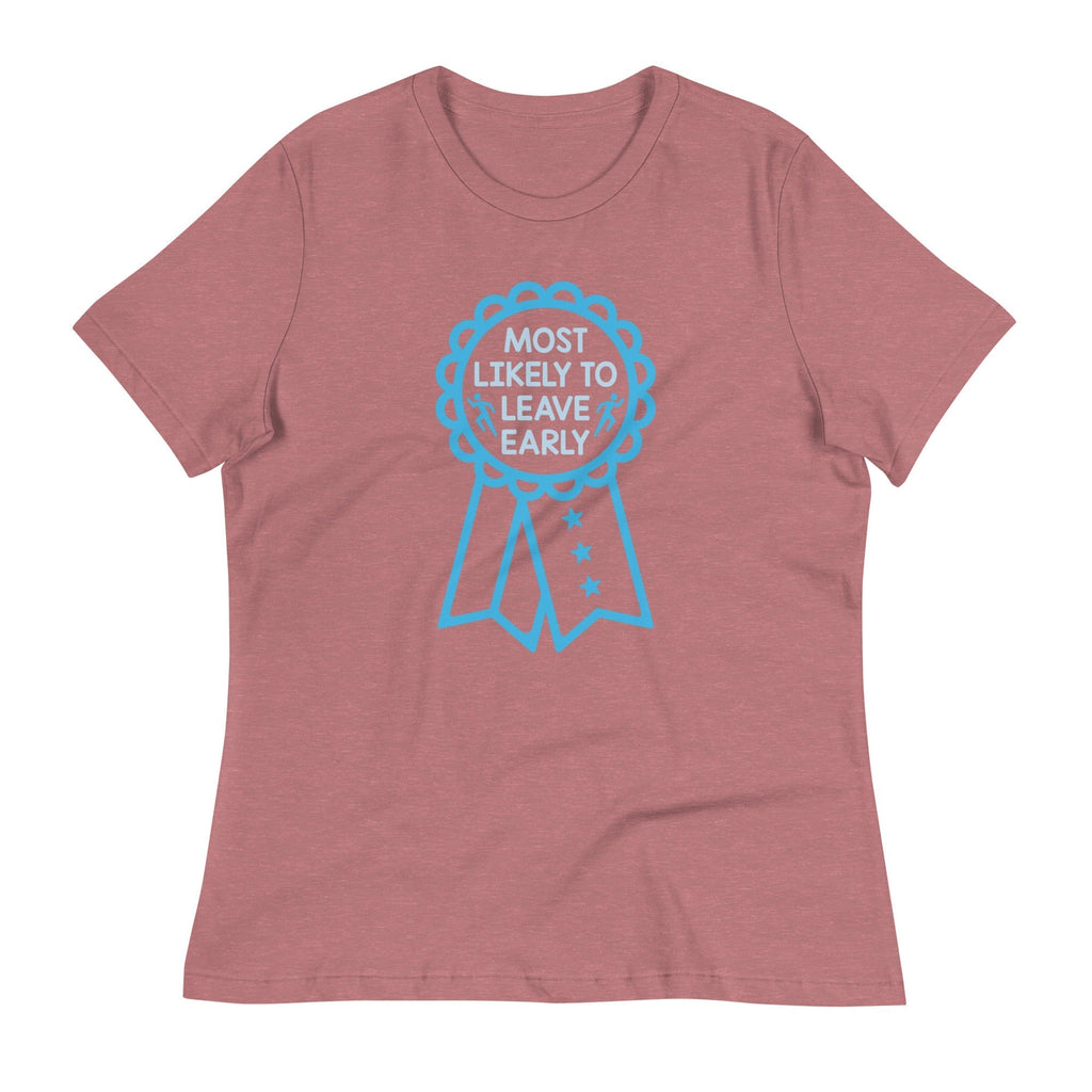 Most Likely To Leave Early Women's Signature Tee Hoodie, Sweatshirt | PureTeeCo.com (Image 4)