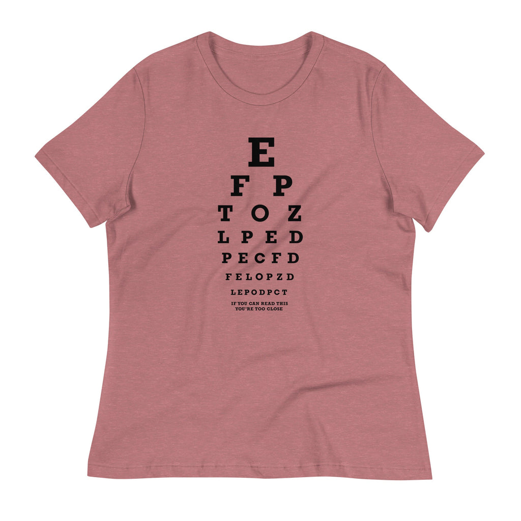 Too Close Eye Chart Women's Signature Tee Hoodie, Sweatshirt | PureTeeCo.com (Image 2)