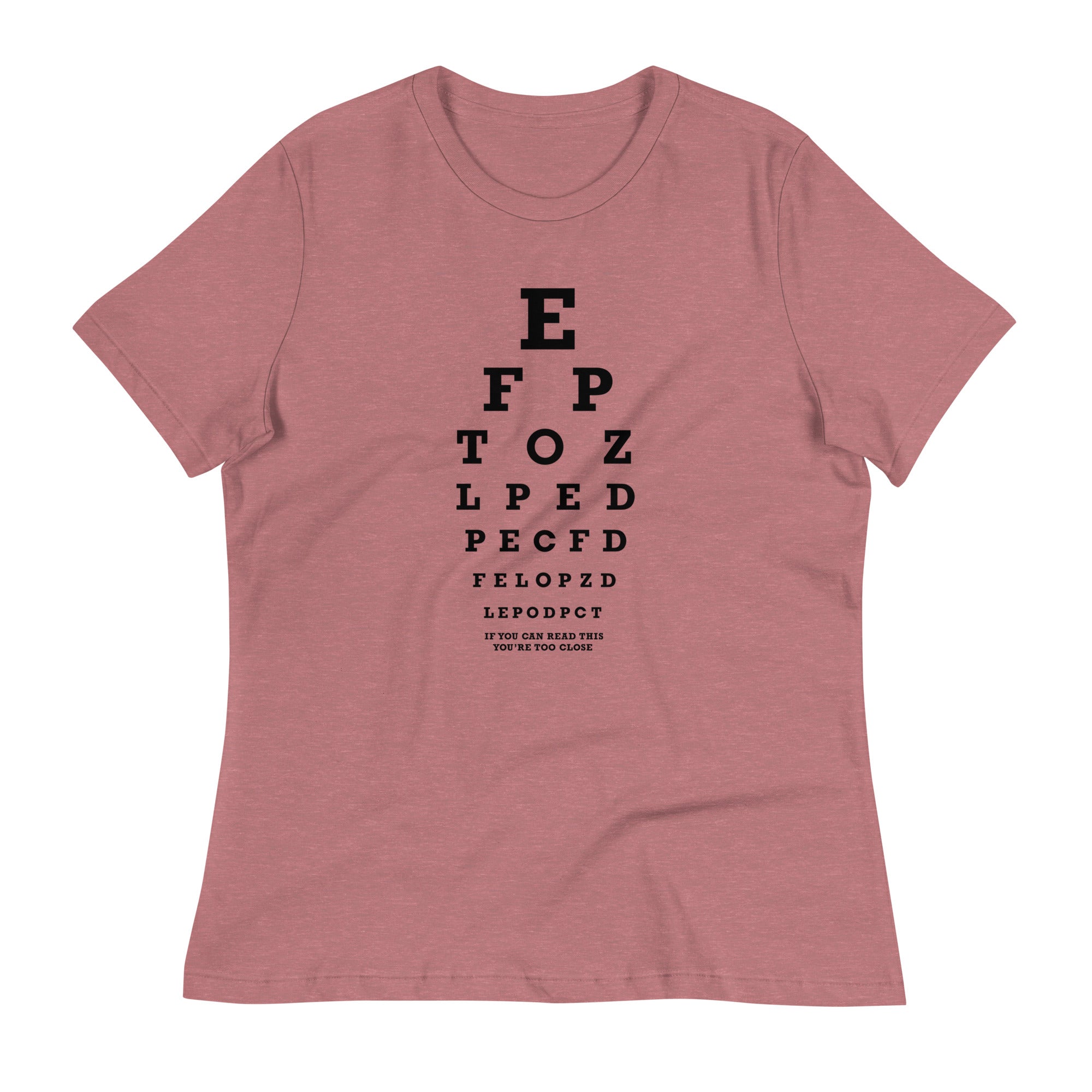 Too Close Eye Chart Women's Signature Tee Hoodie, Sweatshirt | PureTeeCo.com (Image 2)