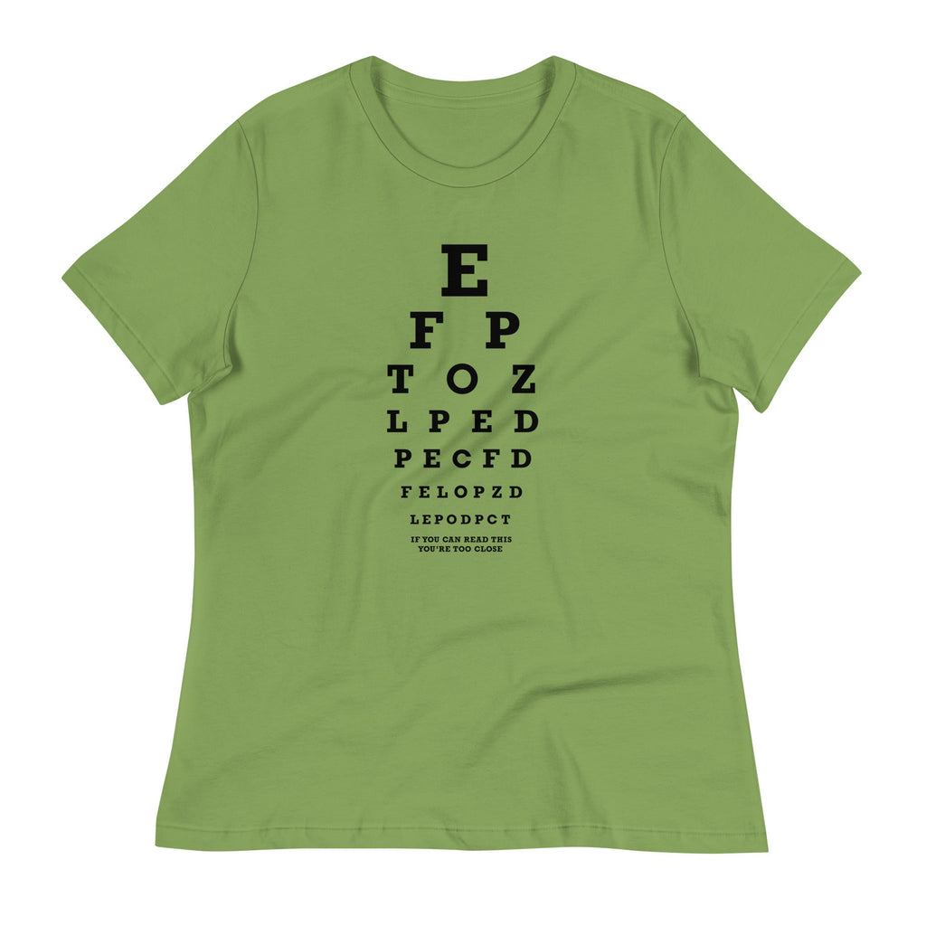 Too Close Eye Chart Women's Signature Tee Hoodie, Sweatshirt | PureTeeCo.com (Image 3)