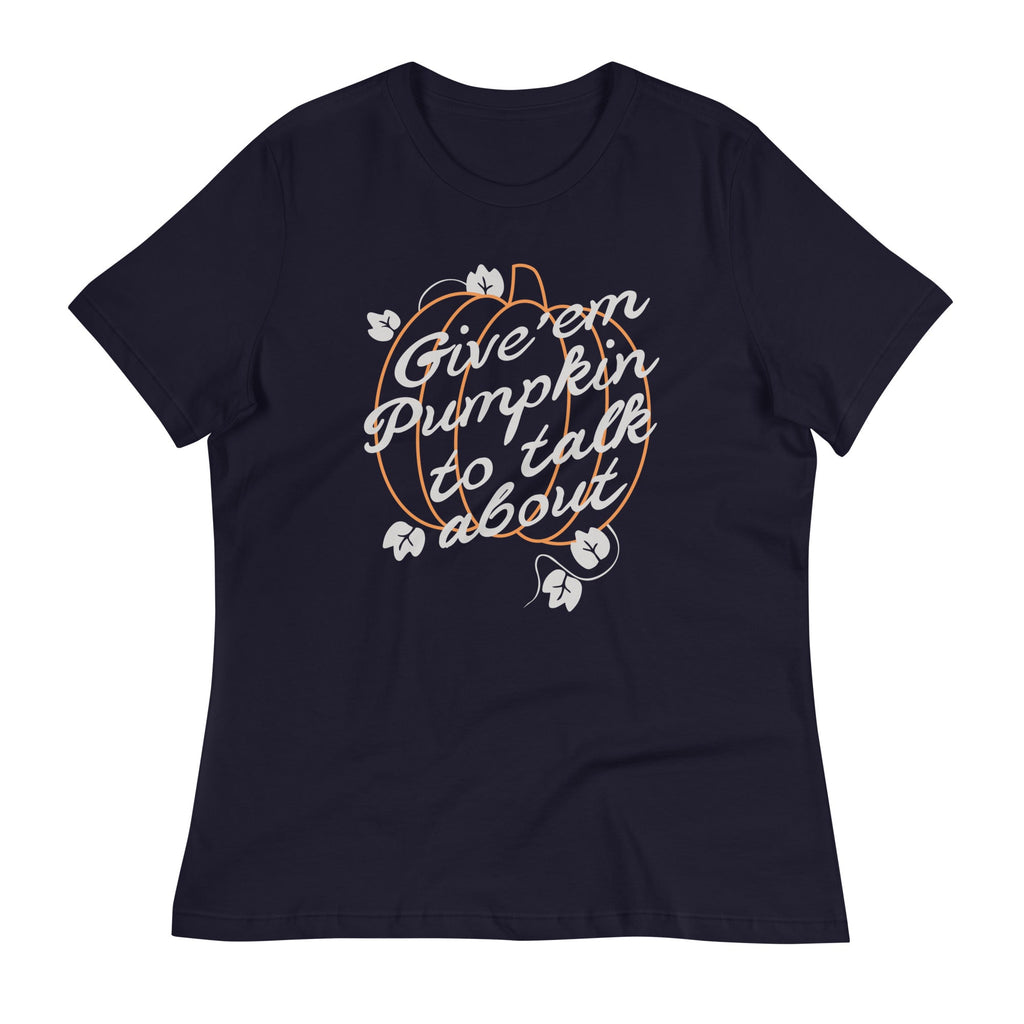 Give 'em Pumpkin To Talk About Women's Signature Tee Hoodie, Sweatshirt | PureTeeCo.com (Image 2)