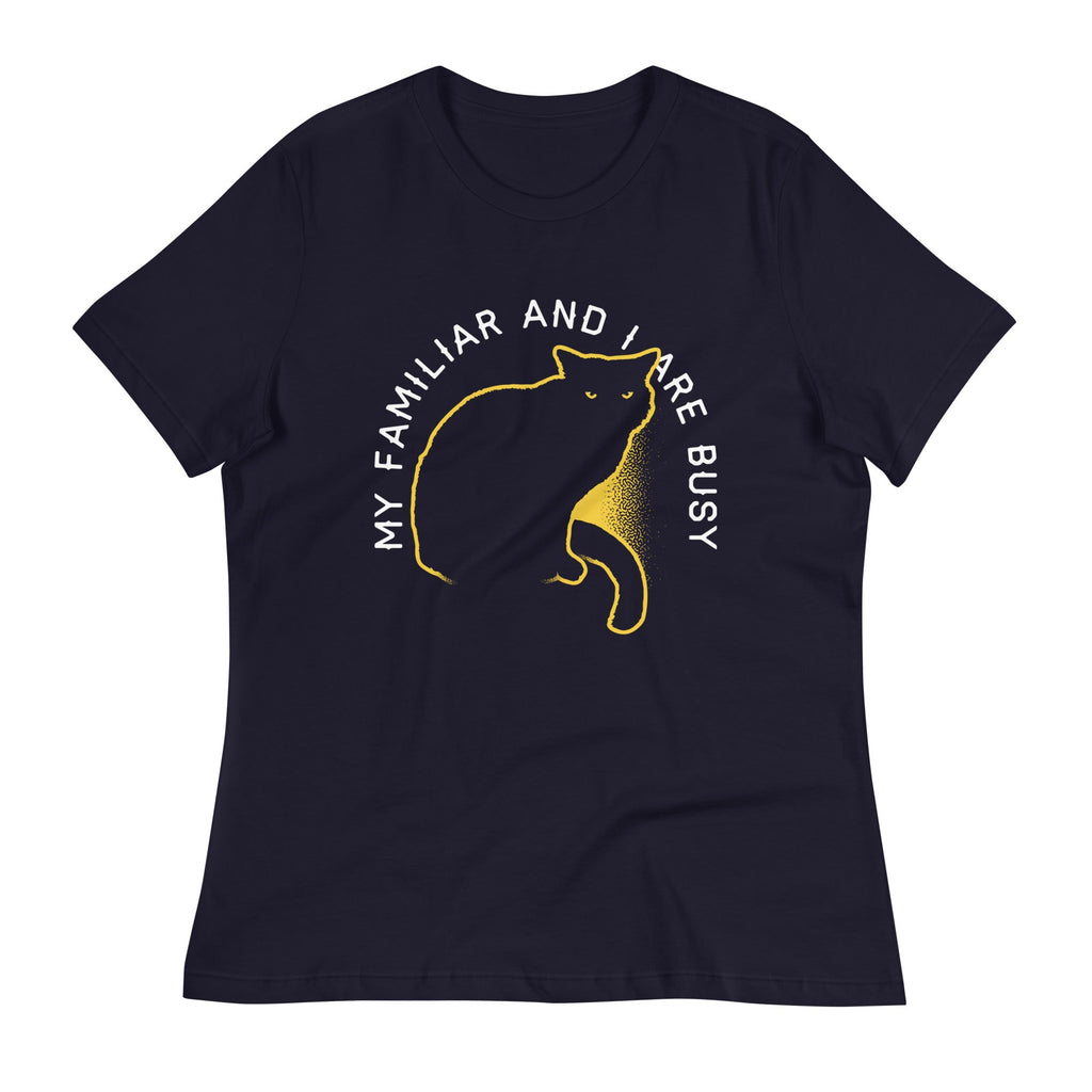 My Familiar And I Are Busy Women's Signature Tee Hoodie, Sweatshirt | PureTeeCo.com (Image 2)