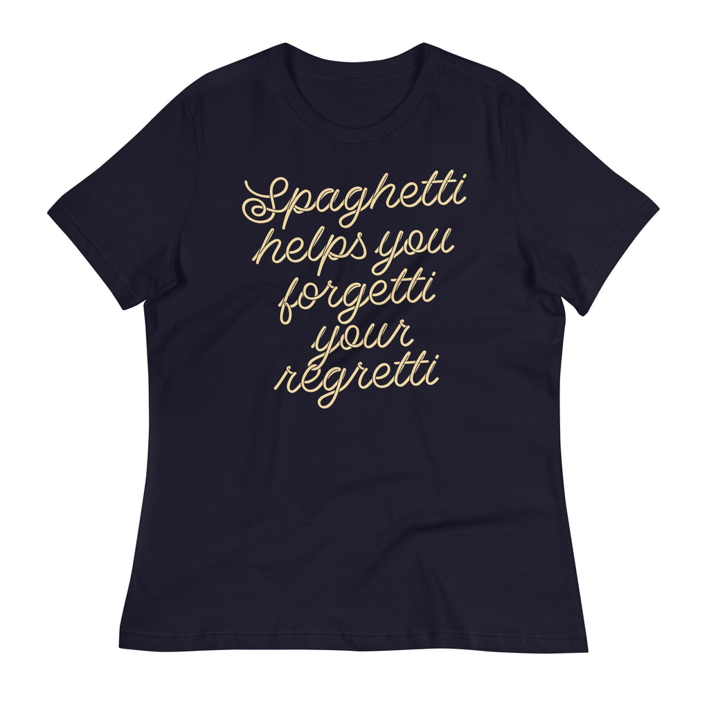 Spaghetti Helps You Forgetti Your Regretti Women's Signature Tee Hoodie, Sweatshirt | PureTeeCo.com (Image 2)