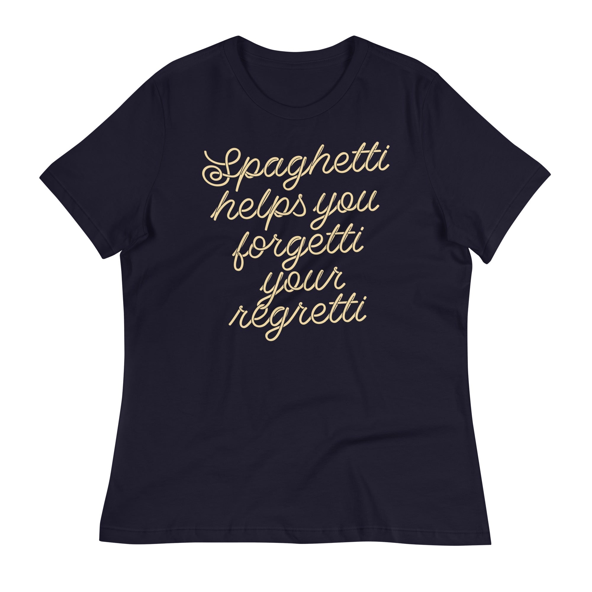 Spaghetti Helps You Forgetti Your Regretti Women's Signature Tee Hoodie, Sweatshirt | PureTeeCo.com (Image 2)