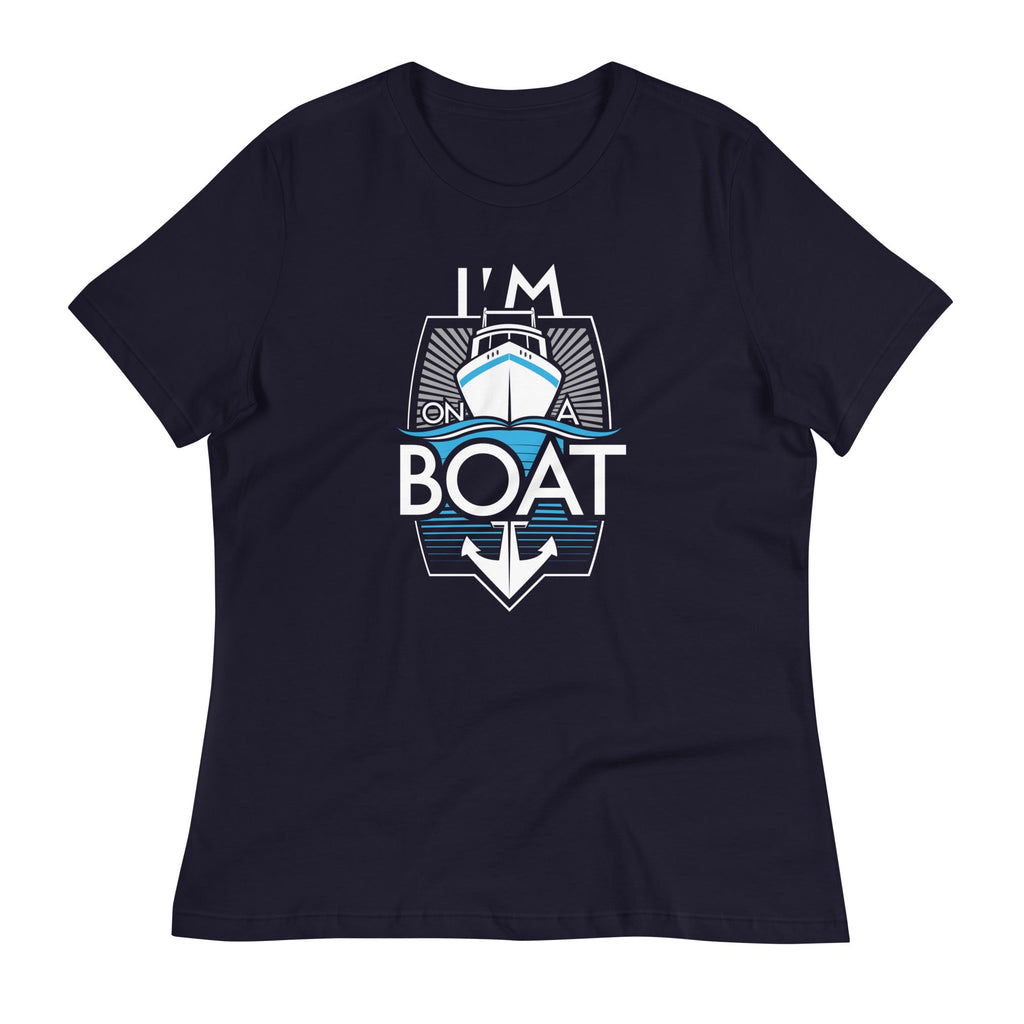 I'm On A Boat Women's Signature Tee Hoodie, Sweatshirt | PureTeeCo.com (Image 1)