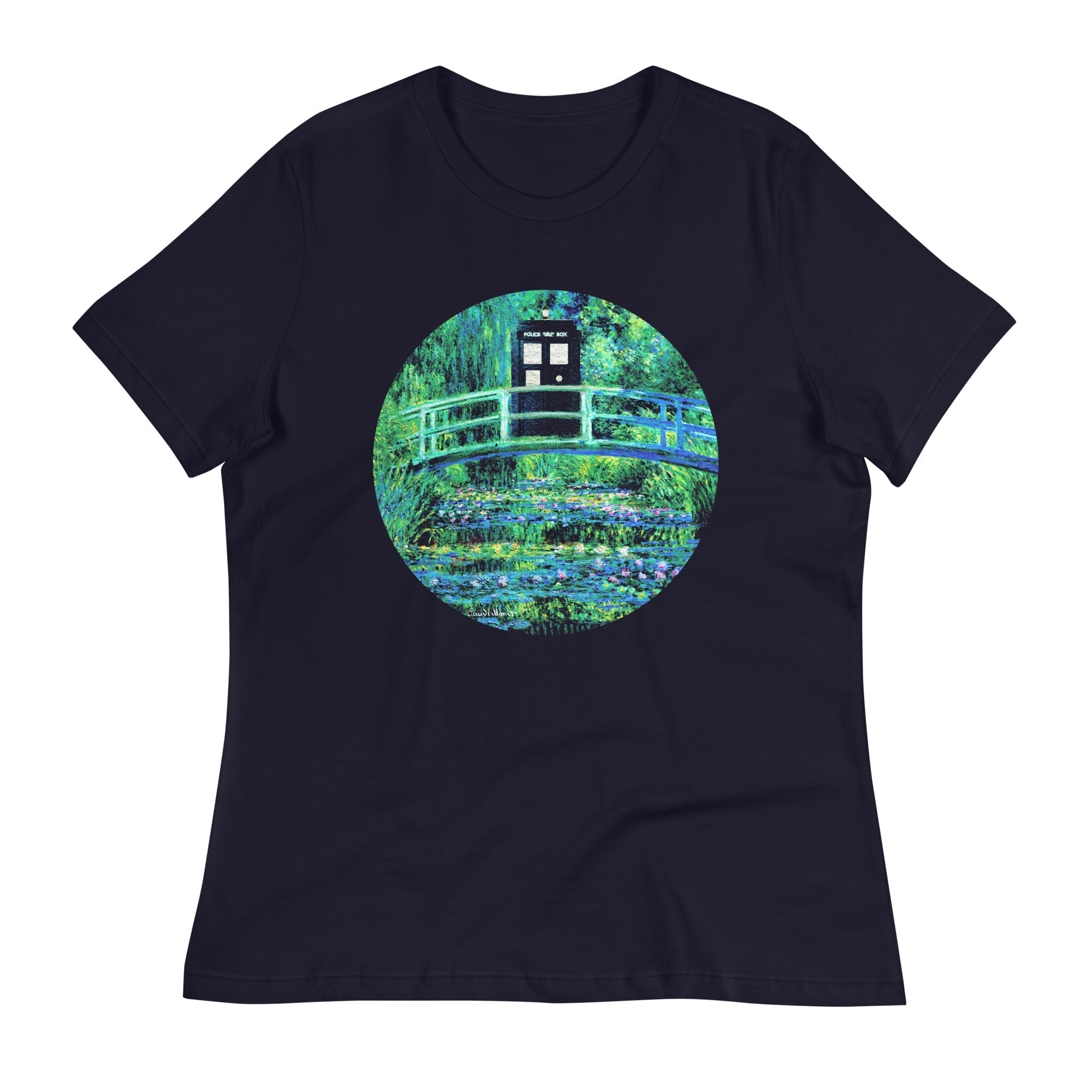 Water Lilies Police Box Women's Signature Tee Hoodie, Sweatshirt | PureTeeCo.com (Image 1)