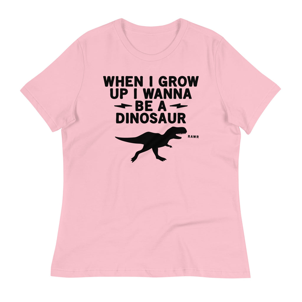 When I Grow Up I Wanna Be A Dinosaur Women's Signature Tee Hoodie, Sweatshirt | PureTeeCo.com (Image 2)