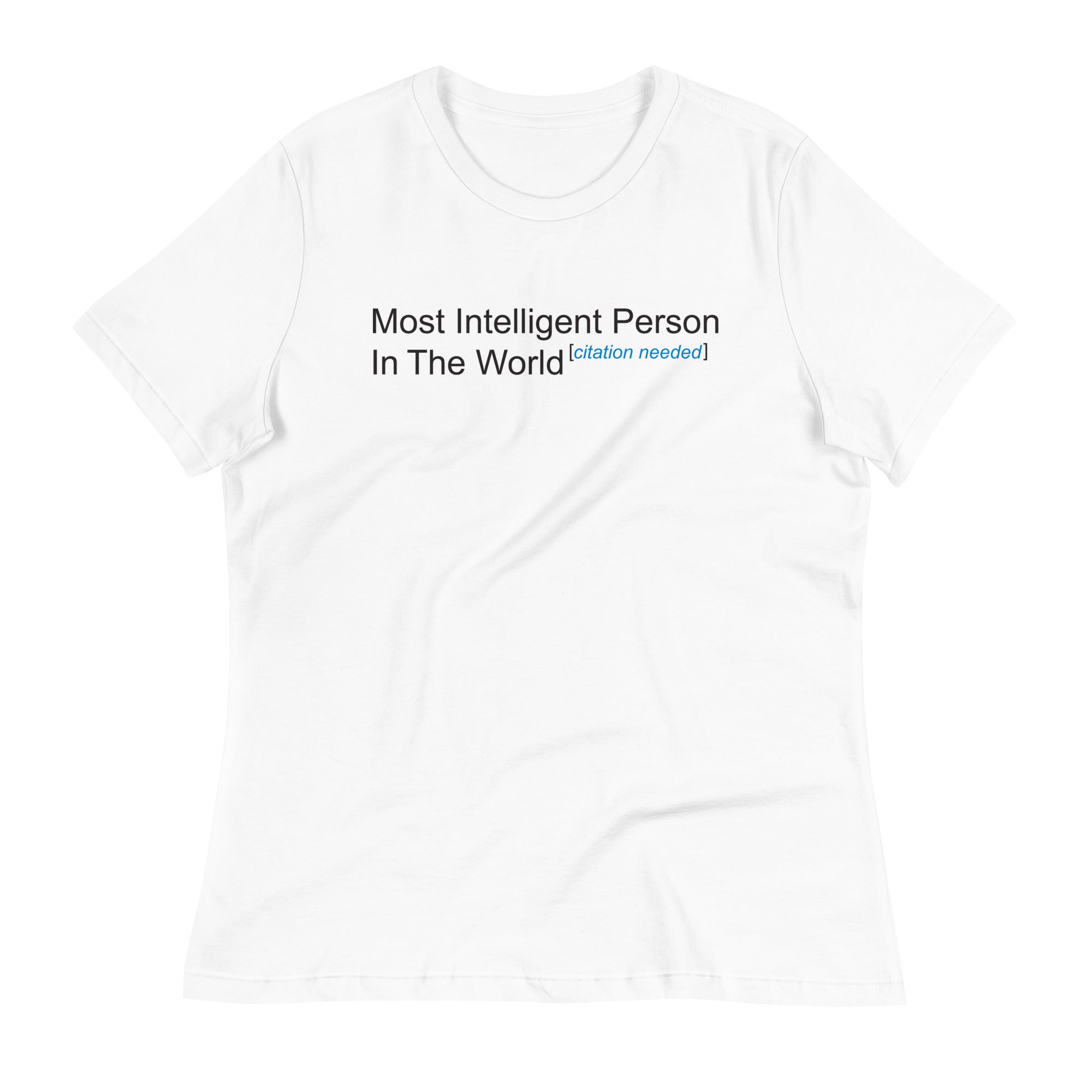 Most Intelligent Person in the World Citation Needed Women's Signature Tee Hoodie, Sweatshirt | PureTeeCo.com (Image 1)