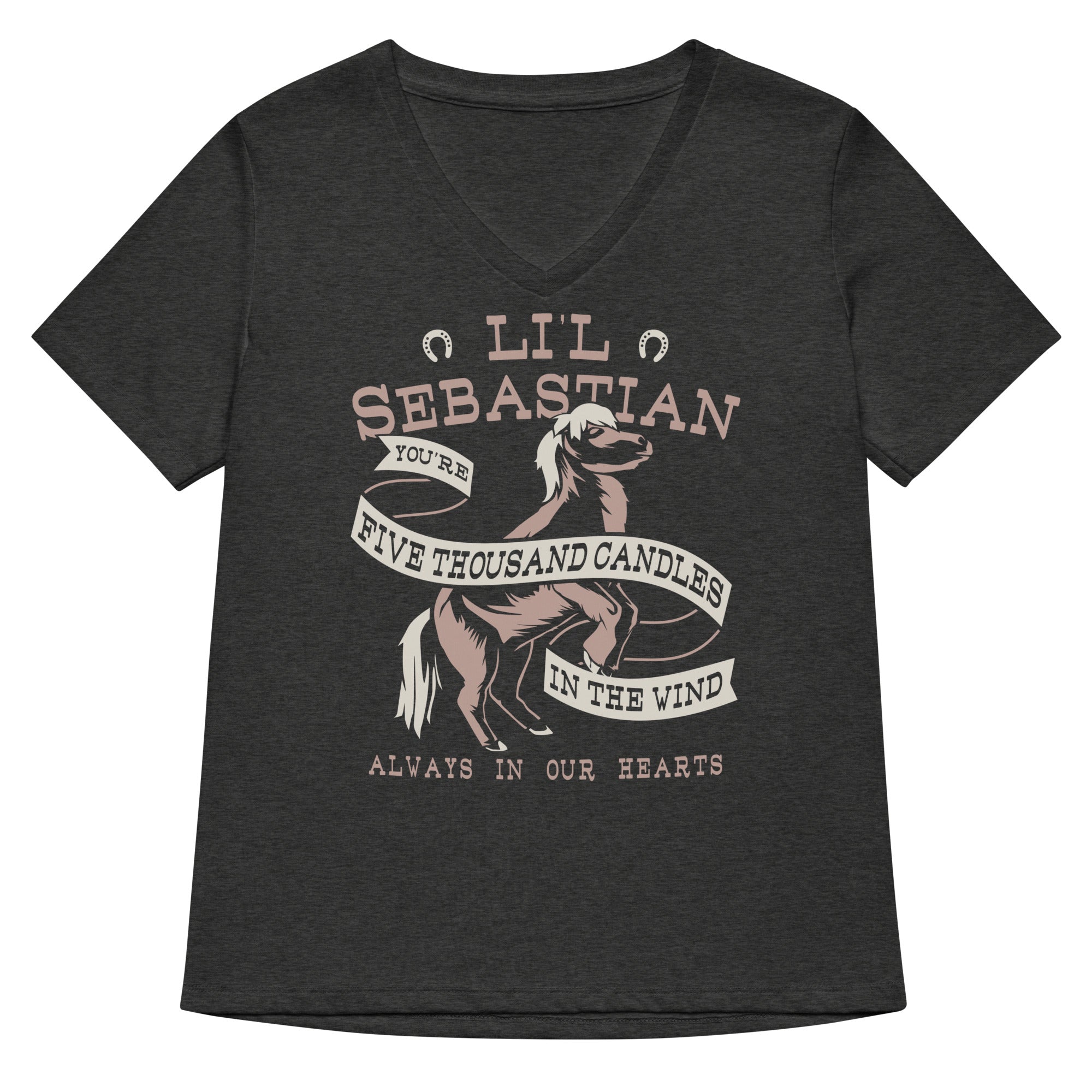 Li'l Sebastian Women's V-Neck Tee Hoodie, Sweatshirt | PureTeeCo.com (Image 3)
