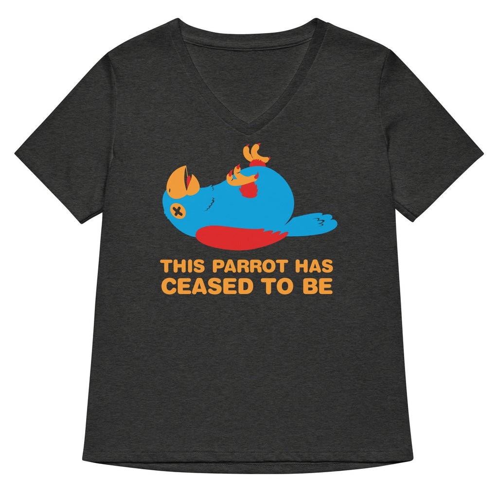 This Parrot Has Ceased To Be Women's V-Neck Tee Hoodie, Sweatshirt | PureTeeCo.com (Image 3)