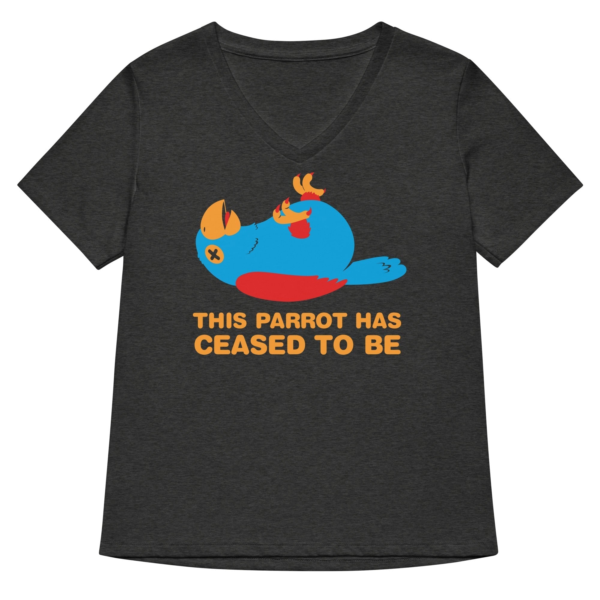 This Parrot Has Ceased To Be Women's V-Neck Tee Hoodie, Sweatshirt | PureTeeCo.com (Image 3)
