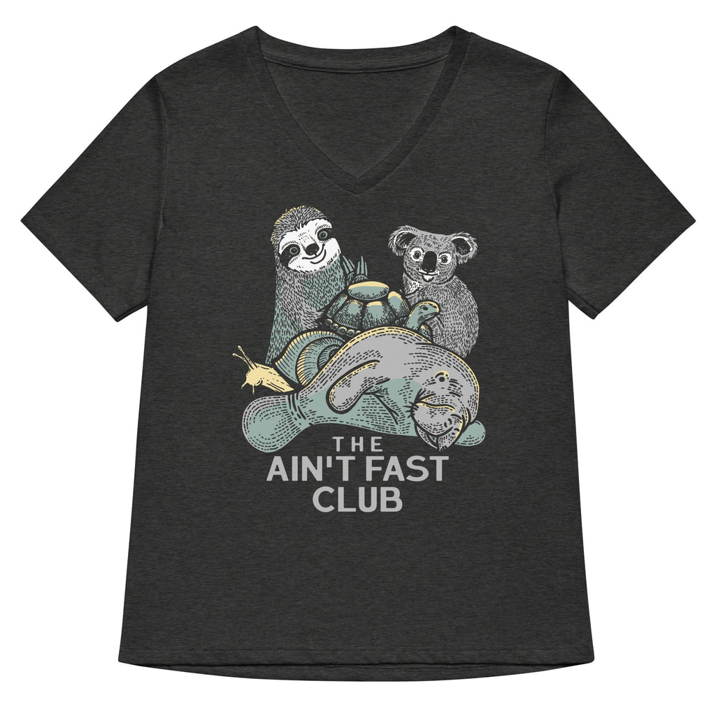 The Ain't Fast Club Women's V-Neck Tee Hoodie, Sweatshirt | PureTeeCo.com (Image 2)