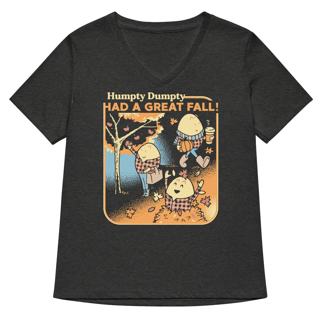 Humpty Dumpty Had A Great Fall Women's V-Neck Tee Hoodie, Sweatshirt | PureTeeCo.com (Image 2)