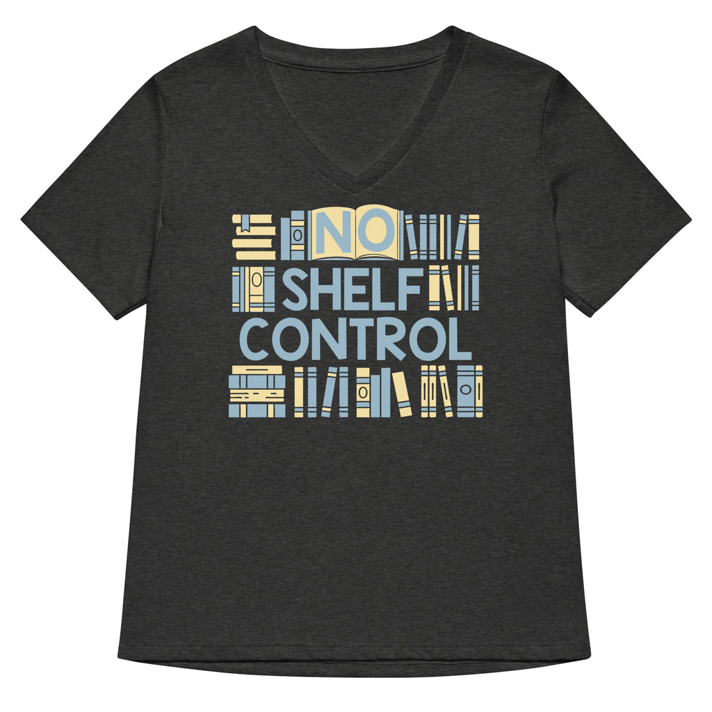No Shelf Control Women's V-Neck Tee Hoodie, Sweatshirt | PureTeeCo.com (Image 3)