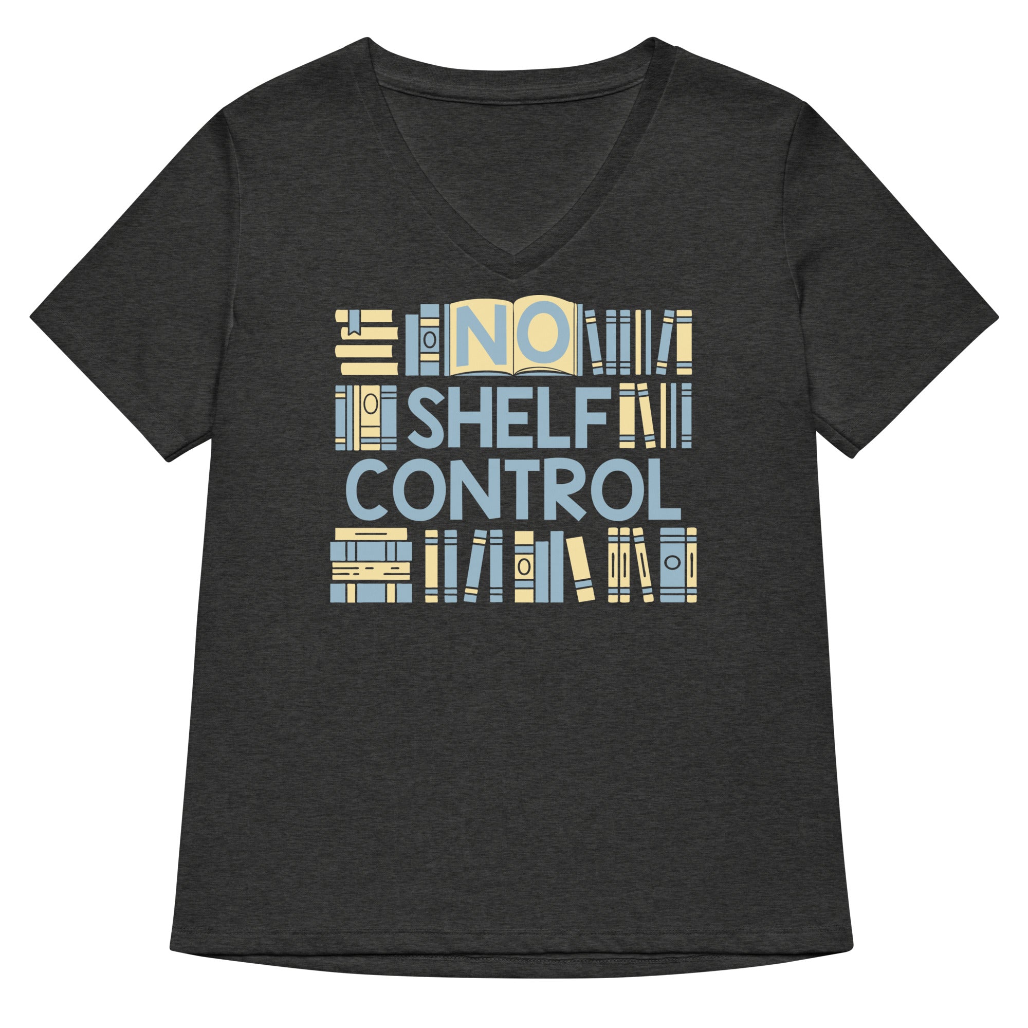 No Shelf Control Women's V-Neck Tee Hoodie, Sweatshirt | PureTeeCo.com (Image 3)