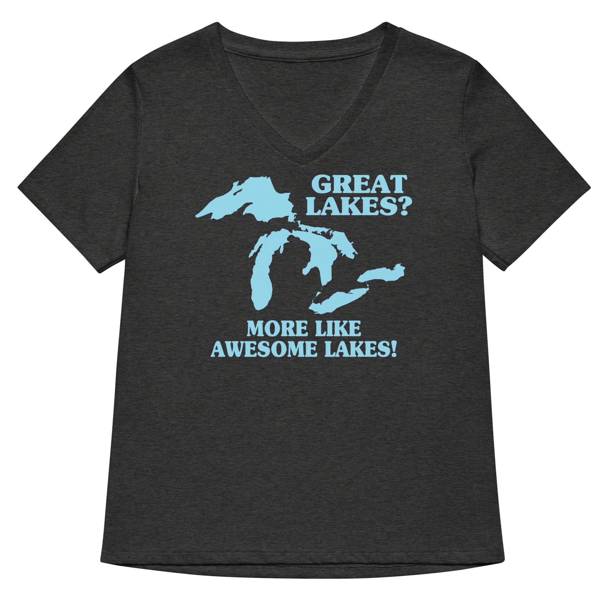 Great Lakes? Women's V-Neck Tee Hoodie, Sweatshirt | PureTeeCo.com (Image 3)