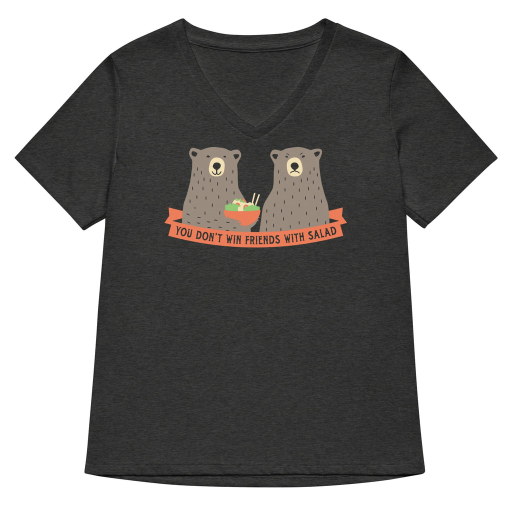 You Don't Win Friends With Salad Women's V-Neck Tee Hoodie, Sweatshirt | PureTeeCo.com (Image 3)